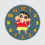 TERA MERA GIFT | Shinchan Design Wall Clock 12 Inch | 6mm MDF Matte Finish | Funny Cartoon Kids Room Wall Clock