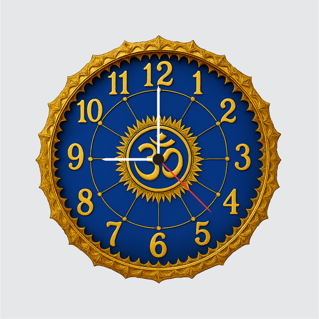 105-1.png TERA MERA GIFT 12 Inch MDF Om Design Wall Clock Decorative Spiritual Theme Silent Quartz Clock for Home Temple Living Room - Image 1