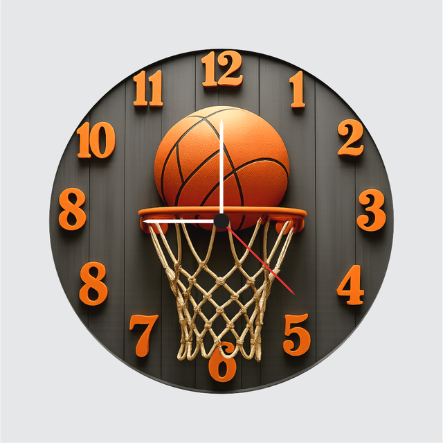 11-3.png TERA MERA GIFT 3D Basketball Wall Clock 12 Inch – Sports Theme Decor for Kids Room, Bedroom & Play Area | Perfect Birthday & Champion Gift - Image 1