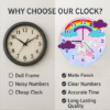 TERA MERA GIFT | Unicorn Flying Pegasus Wall Clock 12 Inch | 6mm MDF Matte Finish | Kids Room Rainbow Theme Clock - Image 4