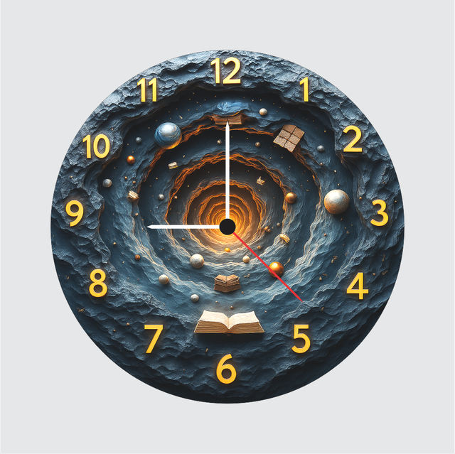 35-3.png TERA MERA GIFT Galaxy Vortex Wall Clock 12 Inch | Space Theme Room Décor | Modern Silent Quartz Clock - Image 1