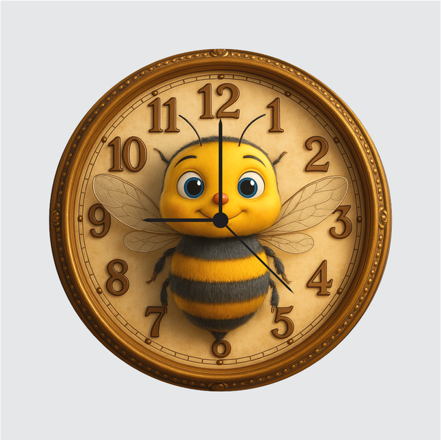 39-1.png TERA MERA GIFT 3D Wooden Bee Wall Clock 12 Inch Round Clock – Fun Cartoon Design for Kids Room & Living Space Decor - Image 1