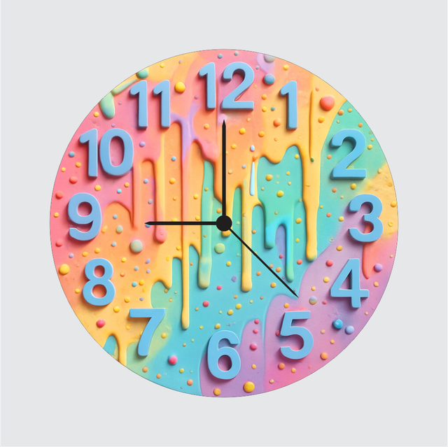 45-3.png TERA MERA GIFT Rainbow Drip Wall Clock 12 Inch | Color Splash Wall Clock for Home Décor | Perfect Gift for Birthdays, Kids & Creative Spaces - Image 1