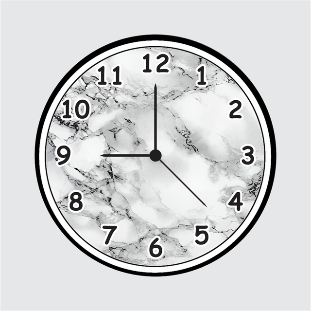 46.png TERA MERA GIFT | Classic Marble Design Wall Clock | 12 Inch | 6mm MDF | Matte Finish | Minimalist Grey White Wall Clock for Living Room & Workspace - Image 1