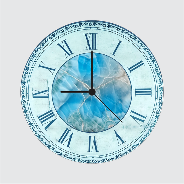52.png TERA MERA GIFT | Blue Vintage Roman Wall Clock | 12 Inch | 6mm MDF | Matte Finish | Elegant Classic Design for Living Room & Bedroom - Image 1