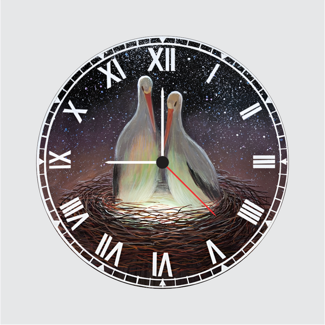 66.png TERA MERA GIFT | Romantic Birds Wall Clock 12 Inch | 6mm MDF Matte Finish | Nature Theme Decorative Wall Clock for Bedroom & Hall - Image 1