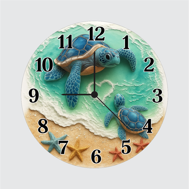 73-1.png TERA MERA GIFT Sea Turtle Wall Clock 12 Inch Ocean Theme Decorative Clock for Kids Room & Gifting - Image 1
