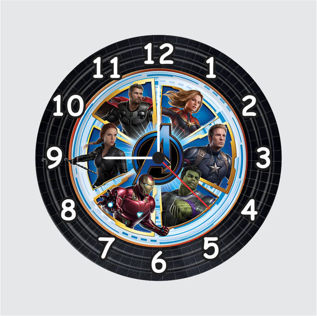 88.png TERA MERA GIFT | Avengers Wall Clock 12 Inch | 6mm MDF Matte Finish | Marvel Theme Kids Wall Clock - Image 1