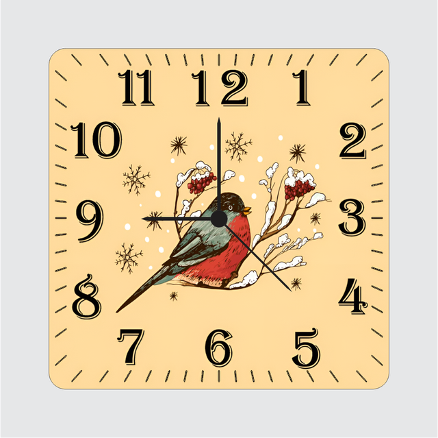 91.png TERA MERA GIFT | Bird Wall Clock 12 Inch | 6mm MDF Matte Finish | Artistic Nature Theme Wall Clock - Image 1