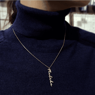 Vertical Signature Name Necklace - Image 1